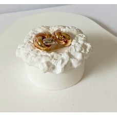 Σκουλαρίκια Κρίκοι Χρυσά 14Κ στριφτοί τρίχρωμοι (E304)